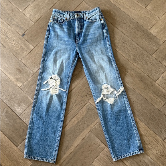 KHAITE Abigail Straight leg distressed Jeans - Picture 1 of 4